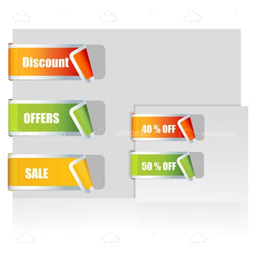 Orange, Green and Yellow Sales Tags